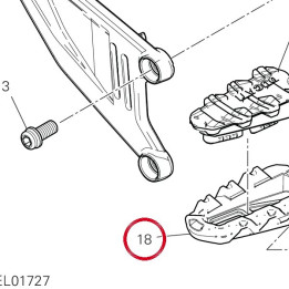 Repose-Pieds avant droit — réf. 46411261BA | Ducati Store