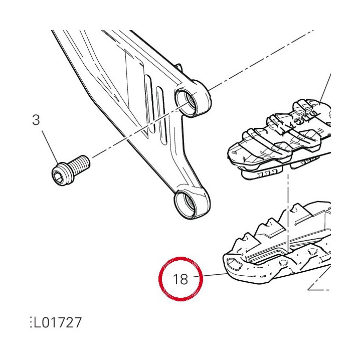 Repose-Pieds avant droit — réf. 46411261BA | Ducati Store