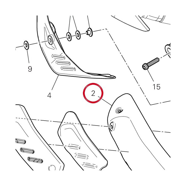 Pare-Chaleur metal 4601N952B — réf. 4601N952B | Ducati Store