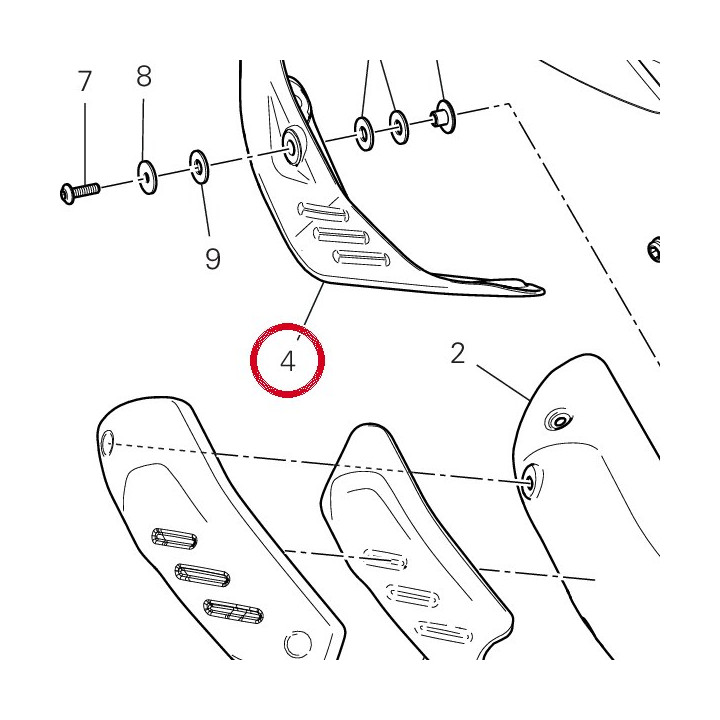 Pare-Chaleur arrière — réf. 4601P321A | Ducati Store