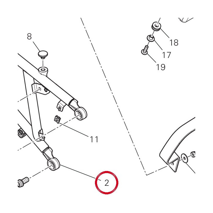 Cadre arrière droit — réf. 47018961GA | Ducati Store