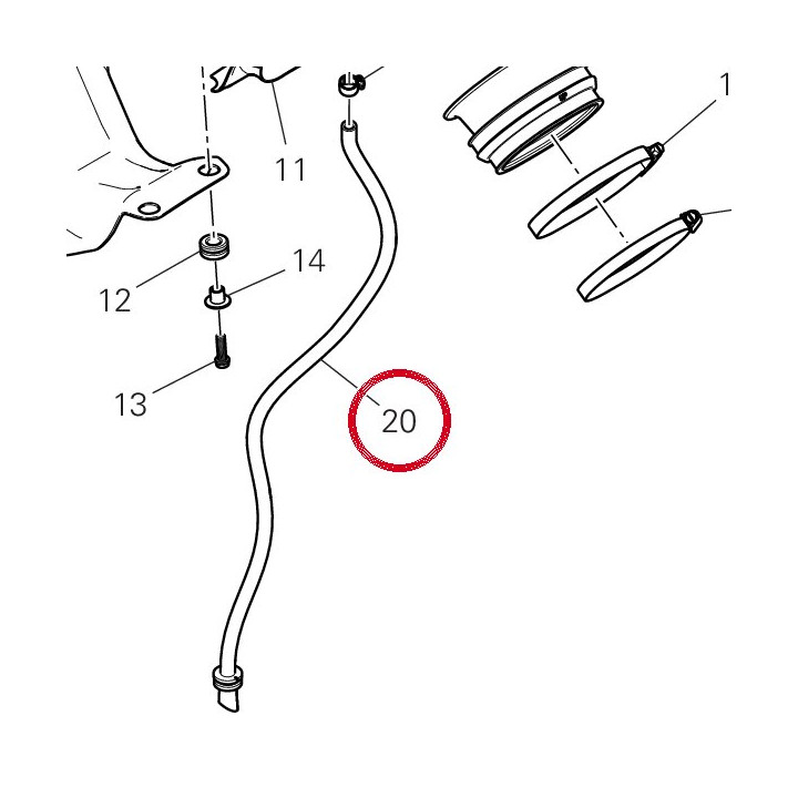 Tuyau drainage airbox — réf. 87614161A | Ducati Store