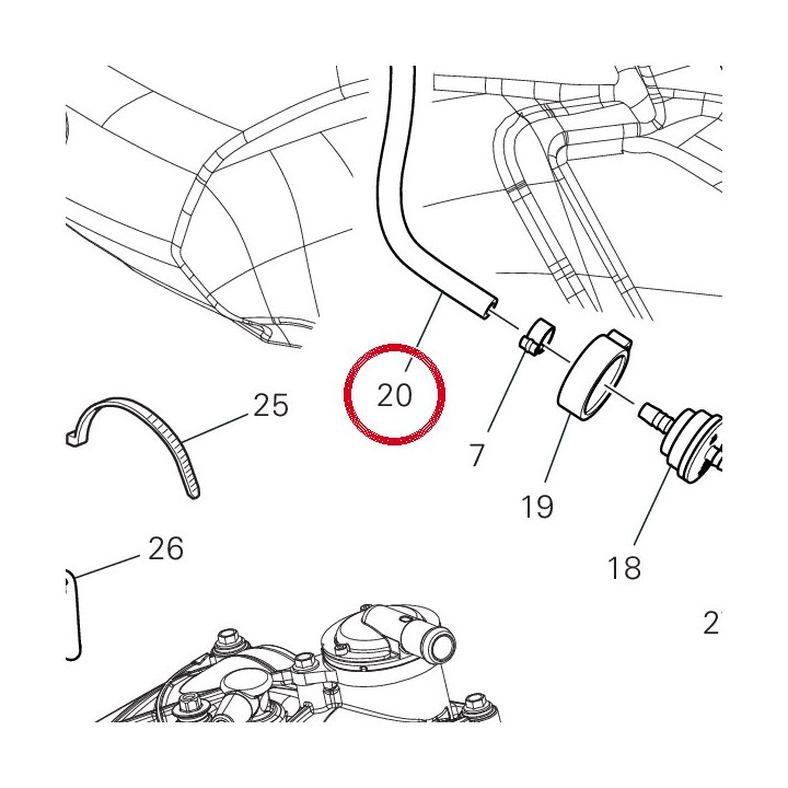 Tuyau Soupape/Reservoir — réf. 93511391A | Ducati Store