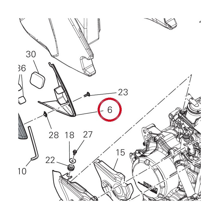 Appendice droite cote — réf. 4801D551B | Ducati Store