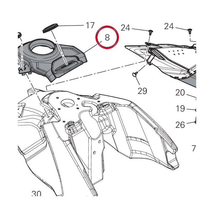 Cache réservoir centrale — réf. 4801D583A | Ducati Store