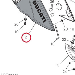 Cover serbatoio dx+deca — réf. 480PD321BE | Ducati Store