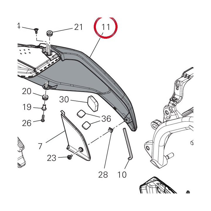 Cover serbatoio sx+deca — réf. 480PD331BE | Ducati Store