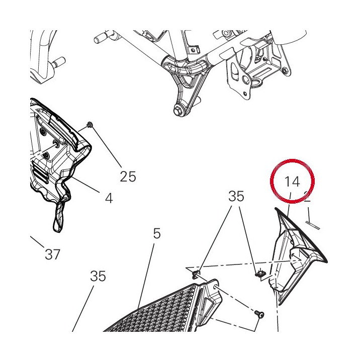 Panneau lateral gauche — réf. 48217181A | Ducati Store