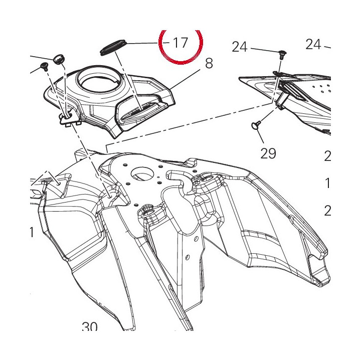 Ignition lock cover V21D — réf. 67210671A | Ducati Store
