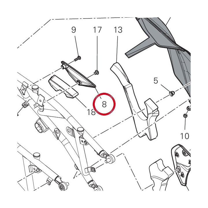 Fermeture Sous-Cadre gauche — réf. 48217271A | Ducati Store