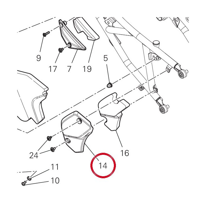 Fermeture cadre droite — réf. 48217241B | Ducati Store