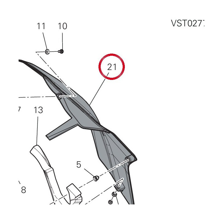 Panneau lateral gauche — réf. 482P7131AF | Ducati Store