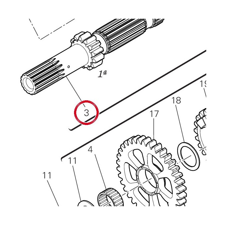 Arbre primaire boîte — réf. 14911421A | Ducati Store