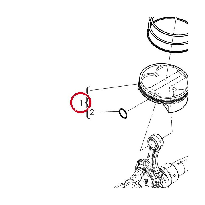 Piston complet 12222071G — réf. 12222071G | Ducati Store