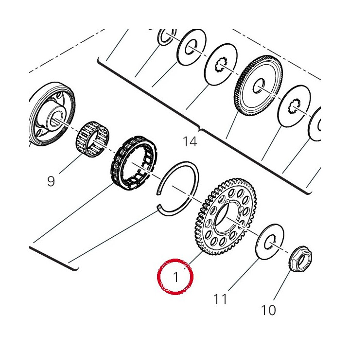 Engrenage entra╫ne — réf. 17310461A | Ducati Store