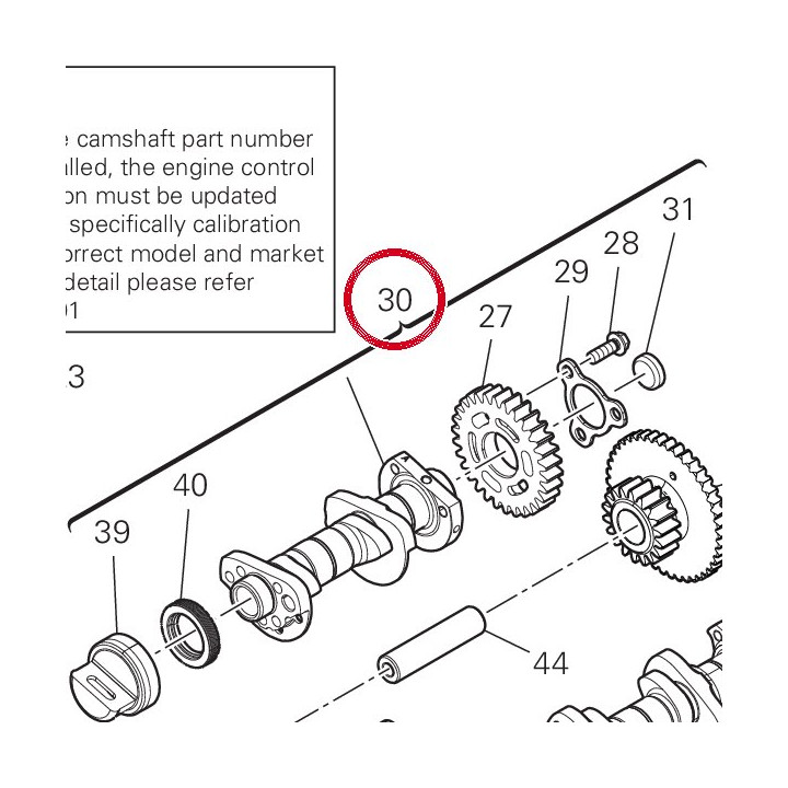 Int. camshaft M21D light — réf. 14826651A | Ducati Store