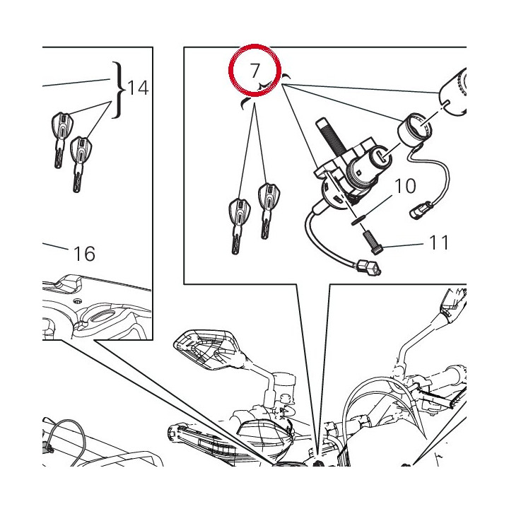 Main switch D15 with 2 keys — réf. 65220381B | Ducati Store