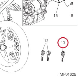 Clé avec transpondeur — réf. 59810441B | Ducati Store
