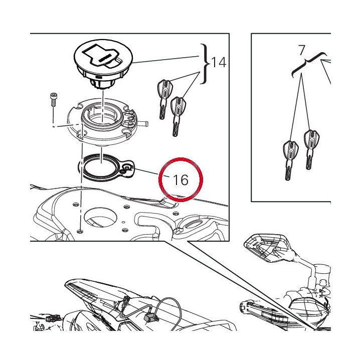 Joint, bouchon réservoir — réf. 86640171A | Ducati Store
