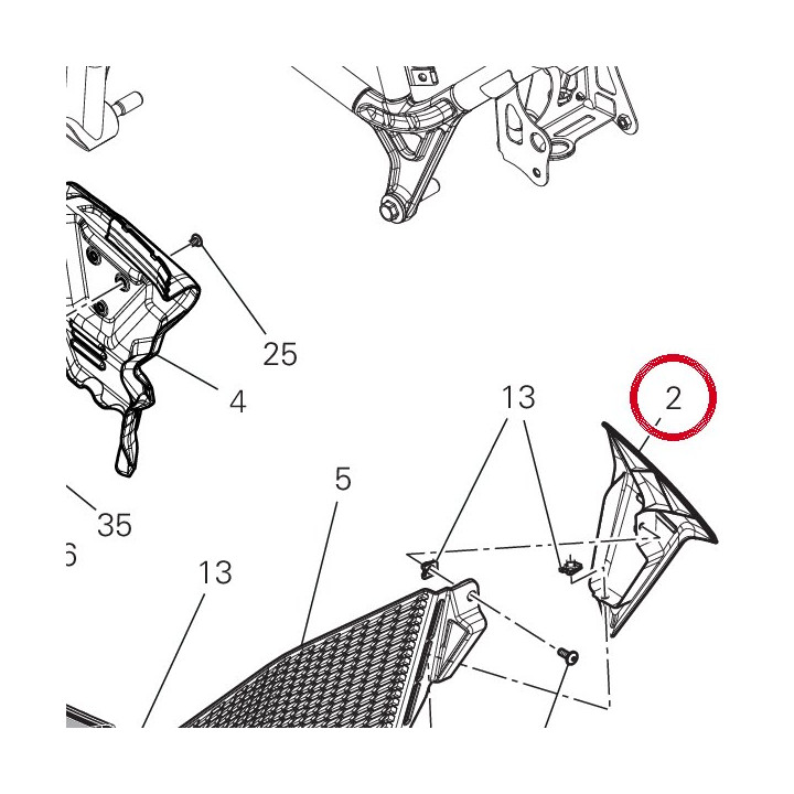 Panneau lateral gauche — réf. 482P7181AA | Ducati Store