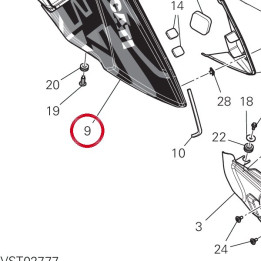 Fuel tank cover rh Rve — réf. 4802D321BC | Ducati Store