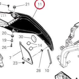 Tank cover lh V21D Rve — réf. 4802D331BC | Ducati Store