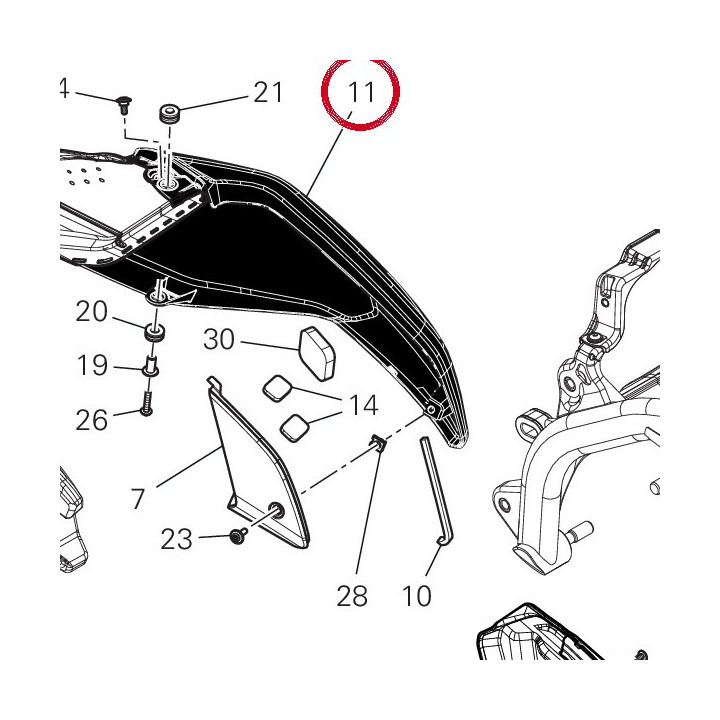 Tank cover lh V21D Rve — réf. 4802D331BC | Ducati Store