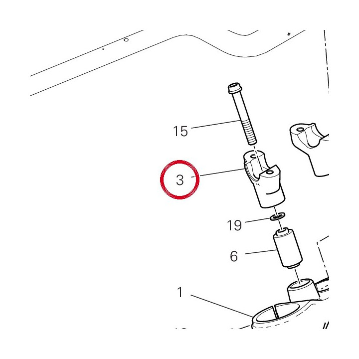 Bride guidon, inférieur — réf. 36012931AA | Ducati Store