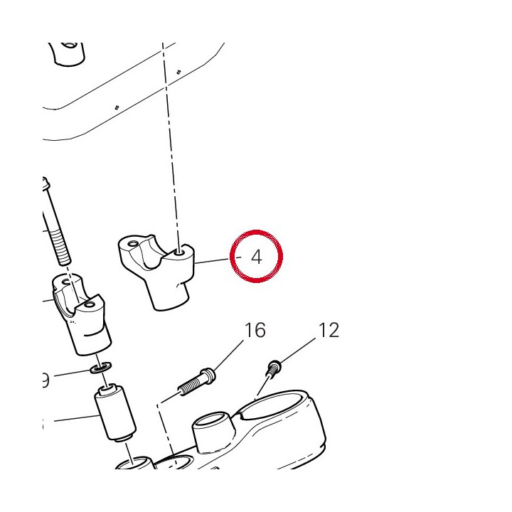 Bride guidon, inférieur — réf. 36012951AA | Ducati Store