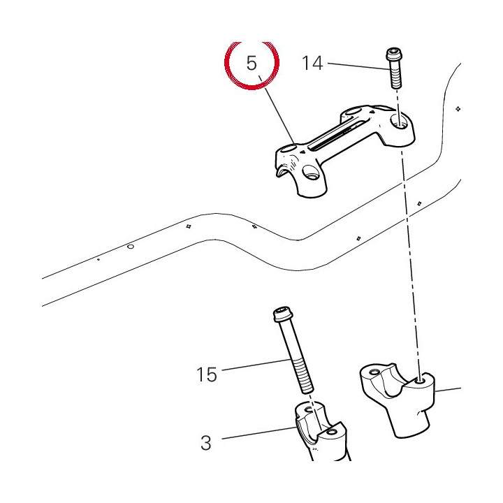 Cavalier guidon, supérieur — réf. 36012971AA | Ducati Store
