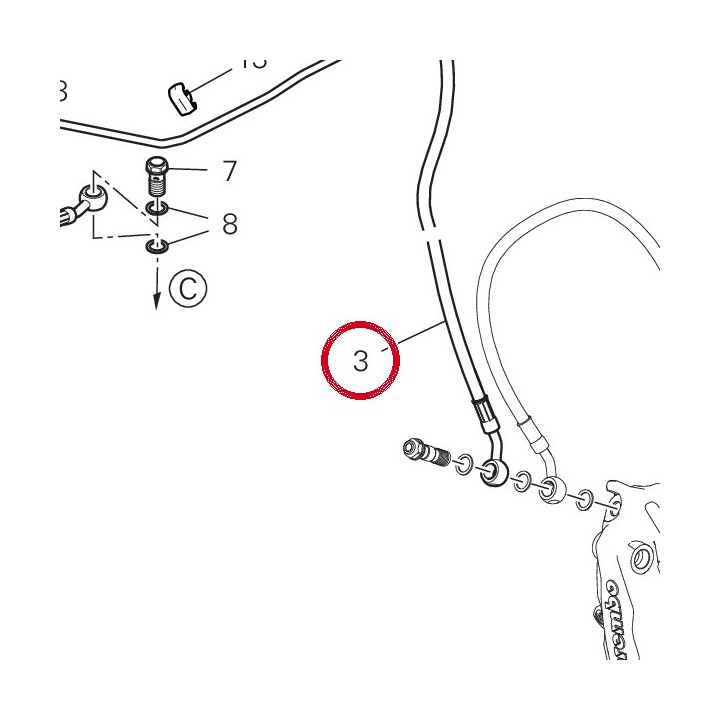 Durit boitier - étriers — réf. 61811511A | Ducati Store