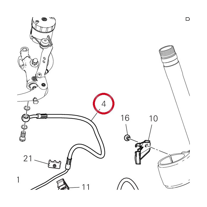 Durite maître cylindre av — réf. 61811501A | Ducati Store