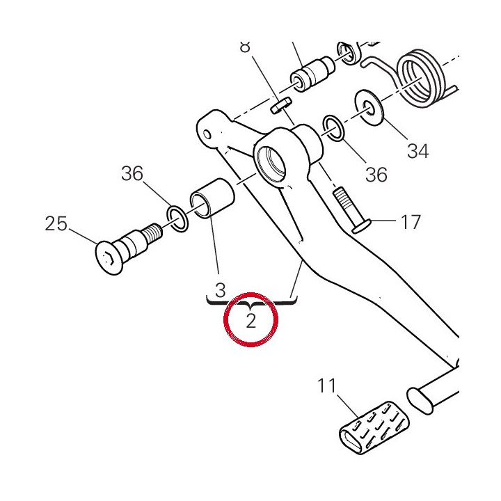 Ensemble levier frein — réf. 45721071AA | Ducati Store
