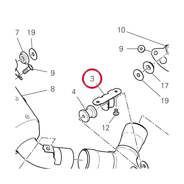 Support silencieux — réf. 8301G522AA | Ducati Store
