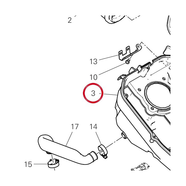 Couvercle airbox supérieur — réf. 44219801A | Ducati Store