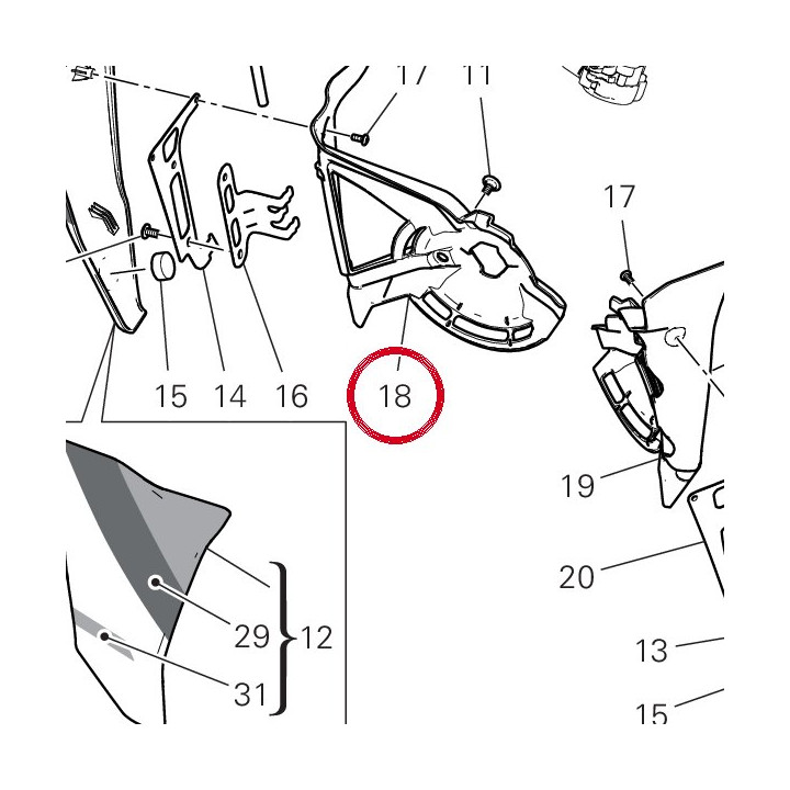 Ouie radiateur droit — réf. 48411621A | Ducati Store