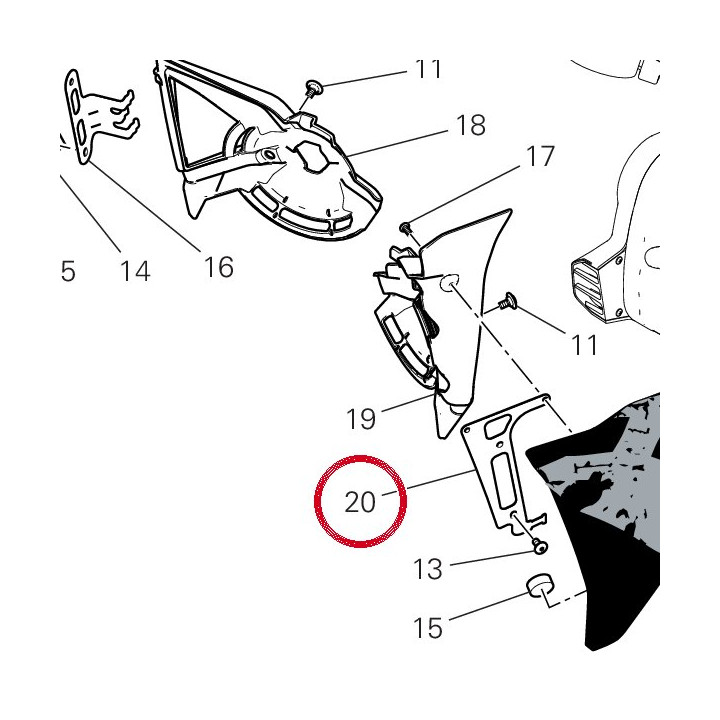 Bride gauche 8301G791AA — réf. 8301G791AA | Ducati Store