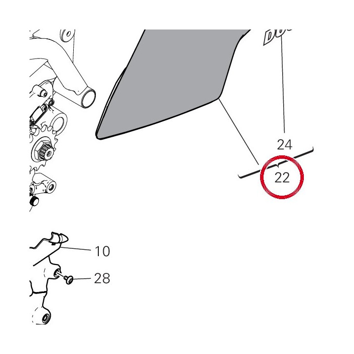 Couvercle réservoir gauche — réf. 480P8972AA | Ducati Store