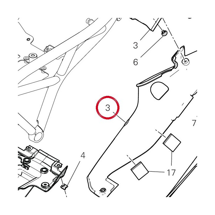 Panneau lateral droit — réf. 48019721B | Ducati Store