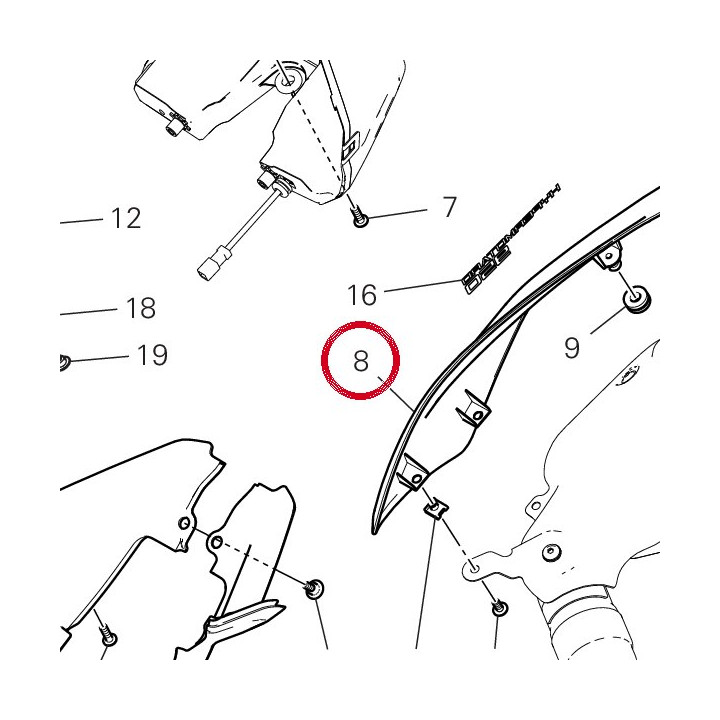 Panneau lateral droit — réf. 48019543A | Ducati Store