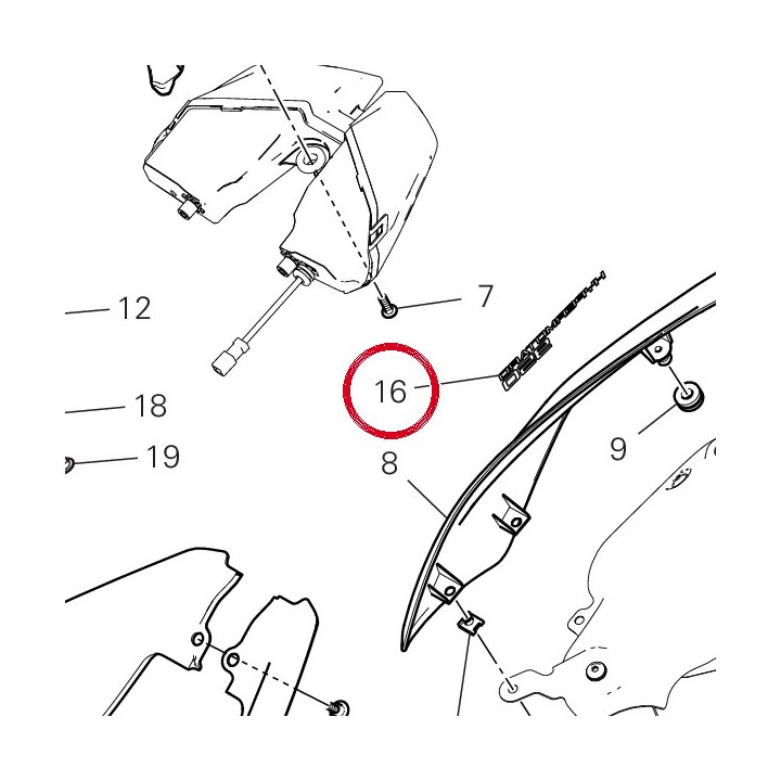 Decalcomanie droite — réf. 4381C281B | Ducati Store