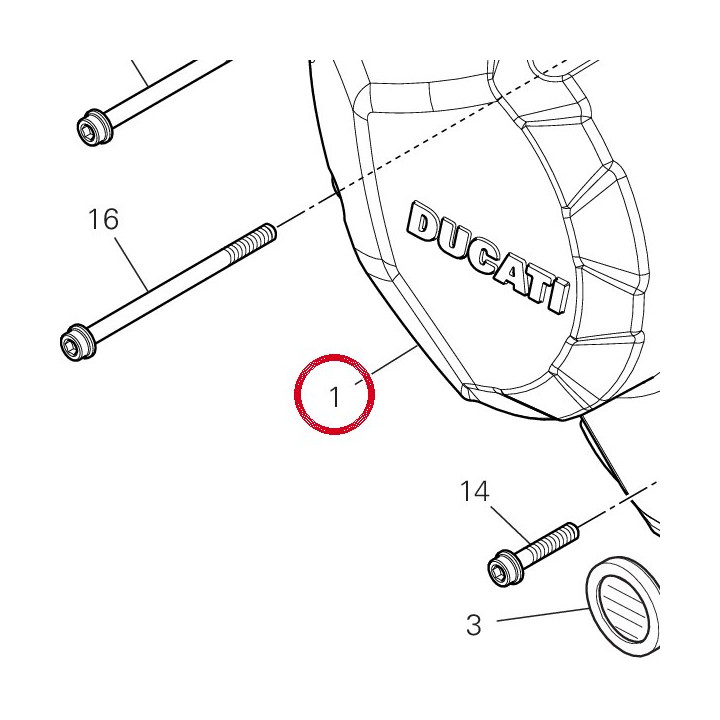 Couvercle embrayage — réf. 243P0503A5 | Ducati Store