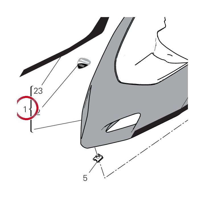 Capot avant inférieur — réf. 48029111AE | Ducati Store