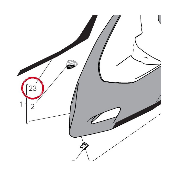 Decalcomanie droite — réf. 4381E781A | Ducati Store