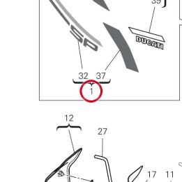 Couvercle réservoir droit — réf. 48028982AE | Ducati Store