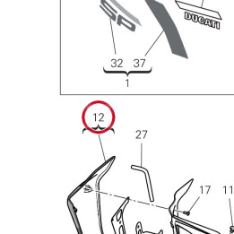 Calotte droit 48216803AE — réf. 48216803AE | Ducati Store