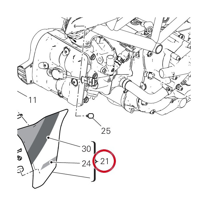 Calotte gauche 48216813AE — réf. 48216813AE | Ducati Store