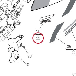 Couvercle réservoir gauche — réf. 48028972AE | Ducati Store