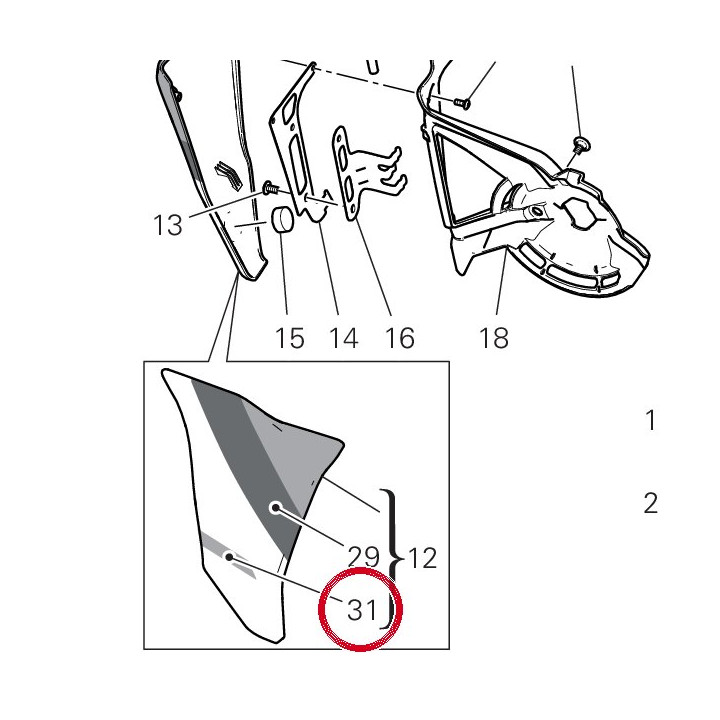 Decalcomanie droite — réf. 4381E701A | Ducati Store