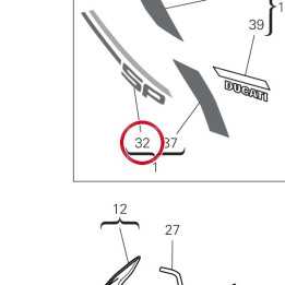 Decalcomanie droite — réf. 4381E761A | Ducati Store